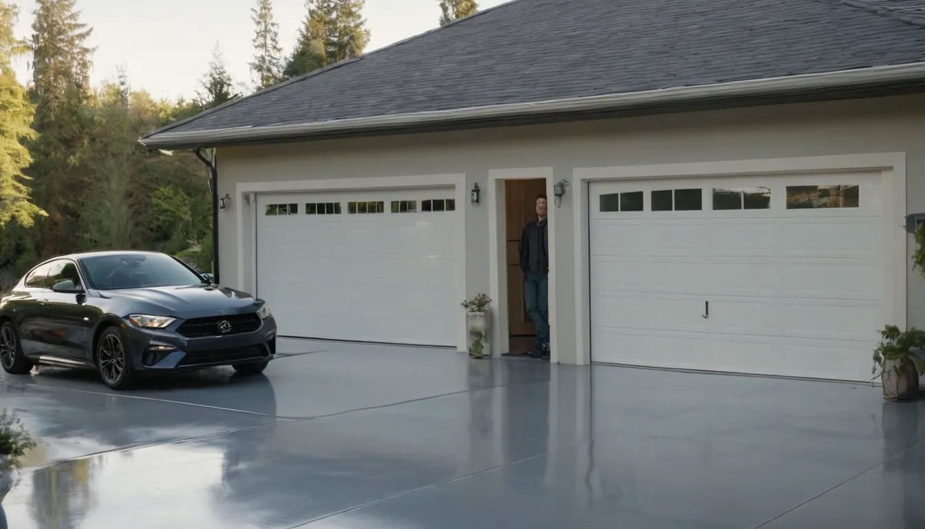 A clean epoxy-coated garage floor in a home near Arvada